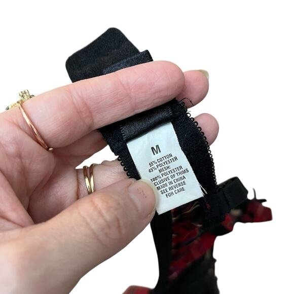 Fredericks Of Hollywood Tartan Plaid Apron Style Nightie Lingerie Medium Ruffle - Picture 8 of 9